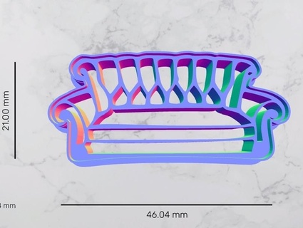 amigos sofá Galleta cortador polímero arcilla Arte 3d print model - Mito3D