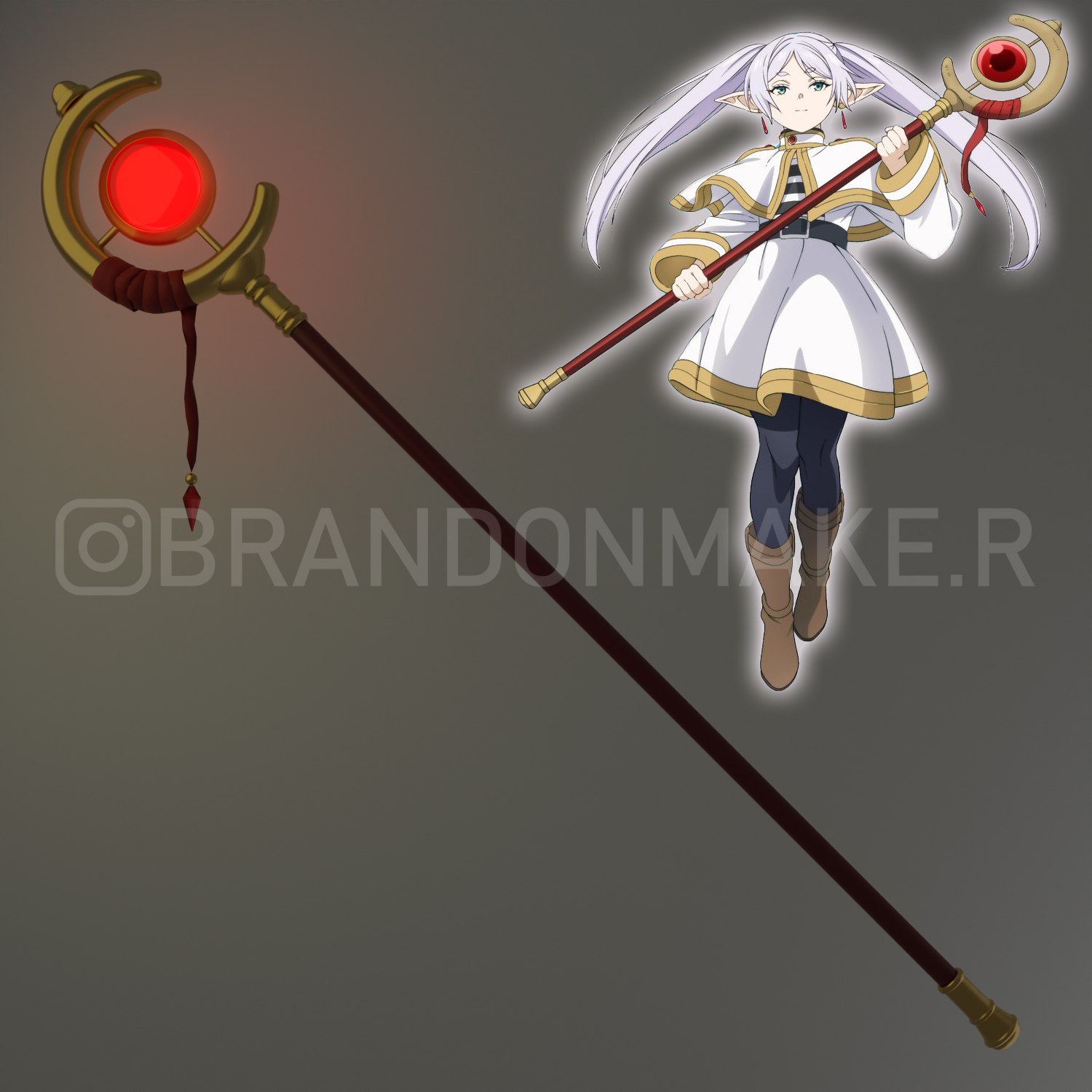 frieren staff cosplay - beyond journey's end soso prop wand 3D print model - Mito3D