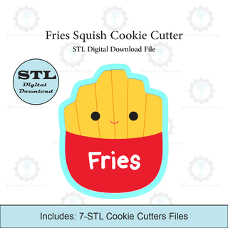 fries squish cookie cutter stl file squishmallow 3d print model - Mito3D