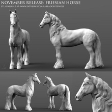 friesian horse game d&d animal companion mare wild shape miniature creature mini tabletop dungeons dragons labradoritewolf dnd 3d print model - Mito3D