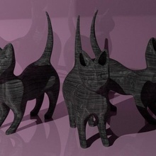 brincalhão kitty a arte meow gatinho gato 3d print model - Mito3D