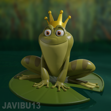 frog - tiana disney stylized water 3d print ready lily toad 3d print model - Mito3D