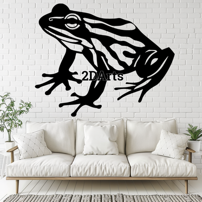 frog 2d wall art window - digital stl & svg file home nature decor 3d printing laser cutting home cults3d download whimsical children's room decoration educational bathroom kitchen classroom animal playful design eco-friendly special occasions birt 3d print model - Mito3D