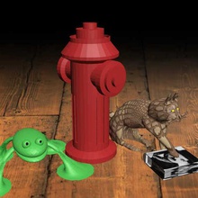 frog firehydrant cat art sculptures 3d print model - Mito3D
