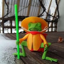 frog hero actionfigure figure toy pont cape super water cute toad 3d print model - Mito3D