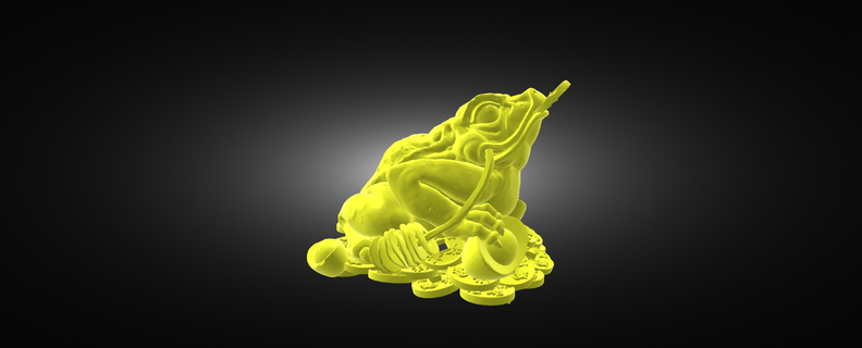 Frosch Geld Skulptur Kunst Tier 3d print model - Mito3D