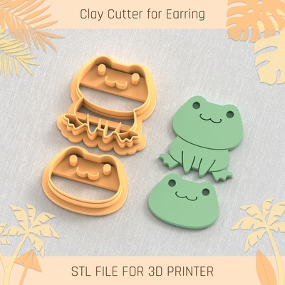 frog pack summer clay cutter tools earring turtle beach shell 3d print model - Mito3D
