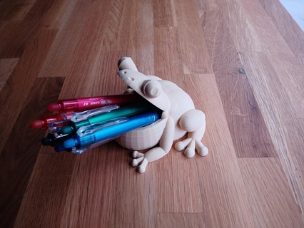 frog pencil holder art design big mouth toy animal 3d print model - Mito3D