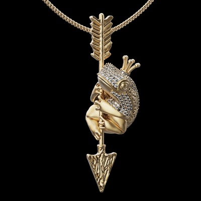 frog pendant jewelry silver gold printable 3d model trend fashion design zbrush tiger 3d print model - Mito3D