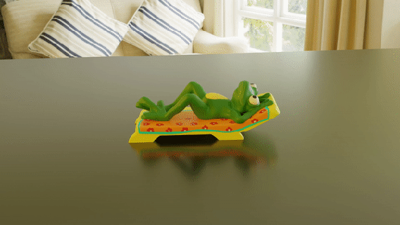 frog recliner bed figurine decoration 3d print model - Mito3D