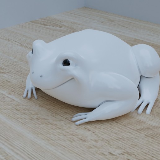 rana sencillo figurilla gratis diseño pintar animal juguete Arte deco crapeau blanco pequeña pequeño divertido gracioso contento sonreír 3D print model - Mito3D