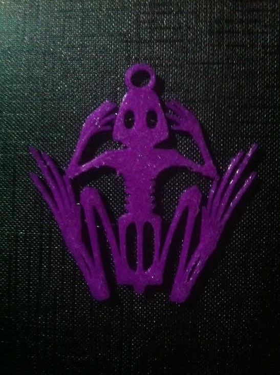 grenouille squelette pendentif 3d art mode 3D print model - Mito3D