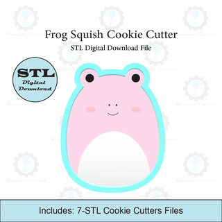 frog squish cookie cutter stl file cutters squishmallow 3d print model - Mito3D