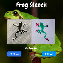frog stencil 3d print model - Mito3D