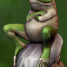 frog waiting art sapo esperando stl impress o impression 3d ender 3 3d print model - Mito3D