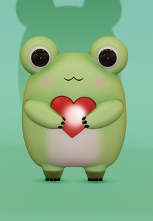 kurbağa Şirin Froggo kalp 3d print model - Mito3D