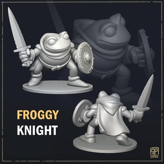 froggy knight wargaming fantasy character tabletop 3d print model - Mito3D