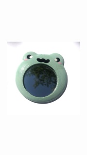 froggy pocket mirror travel art design frog accessories designed 3d print file 3d print model - Mito3D