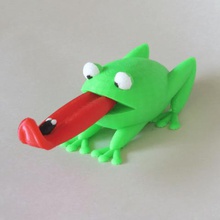 la rana.juego.animal.fresco.la criatura.la mosca.verde.rojo 3d print model - Mito3D