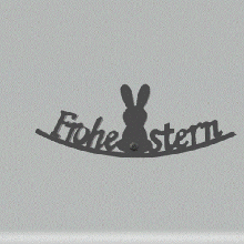 feliz ostern letras mit Conejos Pascua Resurrección oriental pascuadecko deko hase conejito schen ender fácil zu presionar página inicio chico 3d print model - Mito3D