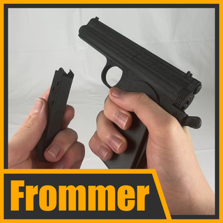 frommer stop prop pistol easy print w removable mag gun movie fun toy cosplay 3d print model - Mito3D