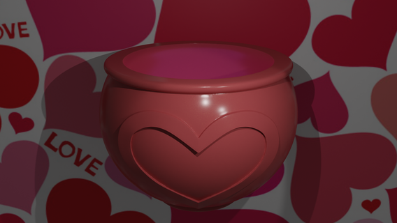 front heart planter Home cute succulent cactus cutesy pink smile vase valentines day valentine love 3d print model - Mito3D