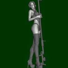 frontiera ragazza prima linea ptrd femmina donna sexy non nudo guerra arma 3d print model - Mito3D
