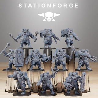 frontliners heavy support Game mini part unit wargaming miniature soldiers tabletop multi infantry kitbash walker mechs nationalguard scavenger grimguard 3d print model - Mito3D