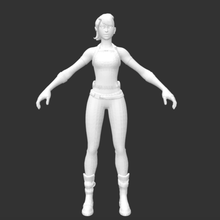 satinato raffica fornite gioco giocare donne figura fortnite pelle 3d print model - Mito3D