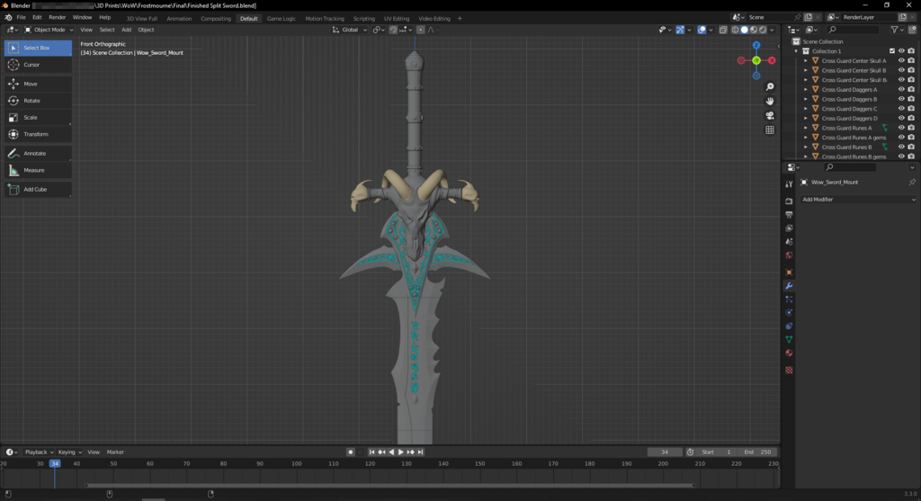 frostmourne luminous legacy lich king 3D print model - Mito3D