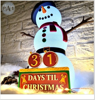 frostig Weihnachten Countdown 330mm unterstützt verschiedene Kalender Advent eisig Dekoration Ferien Baum Ornament Santa Neu Freude Kiute Väter 3d print model - Mito3D