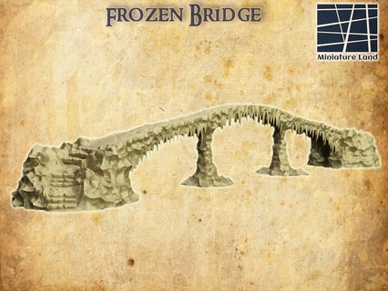 frozen bridge 28 mm tabletop terrain rpg dnd medieval supportfree old stone underground structure playable interior modular 28mm 25mm 15mm wargame 3d print model - Mito3D