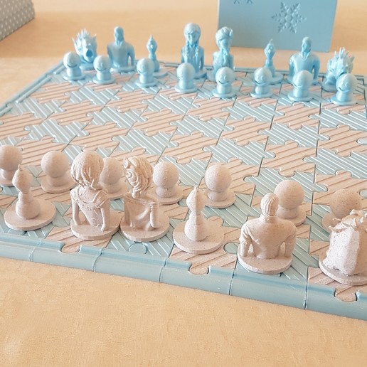 frozen Schach Spiel anna elsa eingefroren kristoff olaf 3D print model - Mito3D