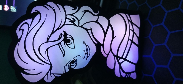 congelé LED lampe nuit Elsa films leds art 3d print model - Mito3D