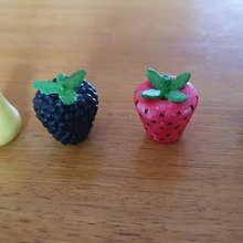 fruit-shaped pawns game imaginary dice pawn playful strawberry apple pear blackberry 3d print model - Mito3D
