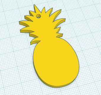 fruit porte clés anana ananas clé bague titulaire soutien fruits 3d print model - Mito3D
