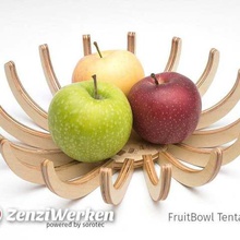 fruitbowl tentáculos cnc láser casa cocina comedor zenziwerken la madera contrachapada lasercut tazón de frutas router apple 3d print model - Mito3D