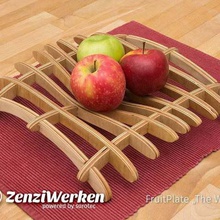 fruitplate wave cnc laser home kitchen dining zenziwerken stepcraft plywood lasercut interlocking fruit bowl router 3d print model - Mito3D