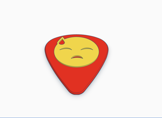 frustrated emoji guitar pick bass electric acoustic sad pain instrument music rock classical pickcard band group collection card 3d print model - Mito3D