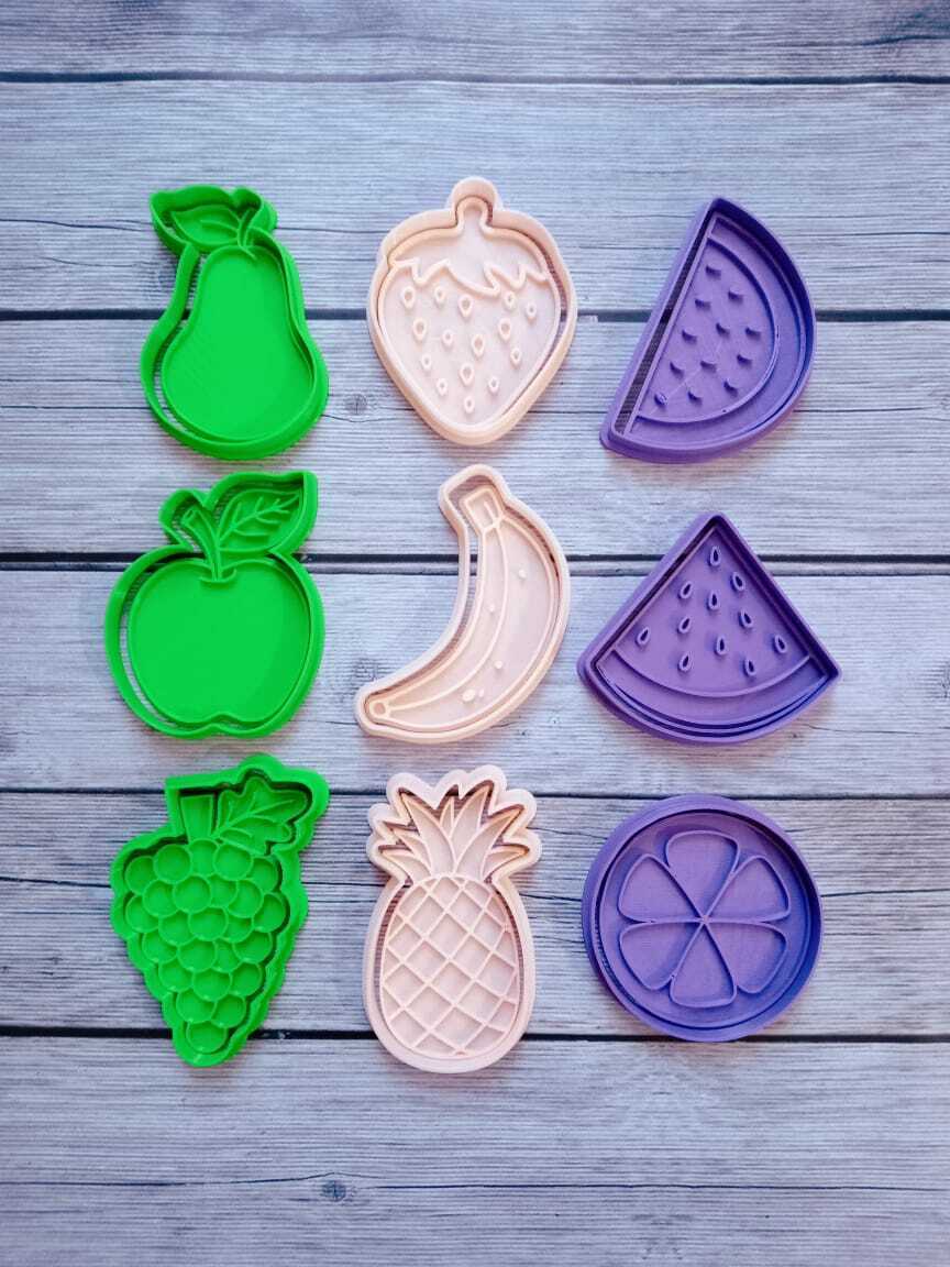 frutas cortante galletas comida fruta cortantes moldes reposteria kit pacote cortadores 3D print model - Mito3D