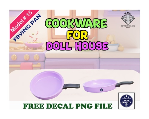 frying pan game girls toy kids cooking flat ready to print doll house playing miniature 3d print model - Mito3D