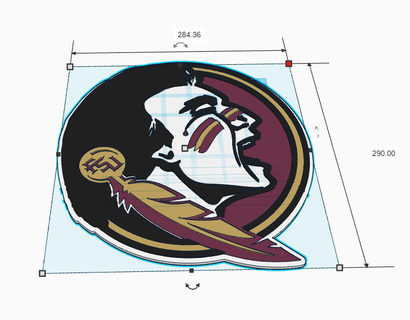 FSU séminoles plaque trou serrure vis monter Floride Etat Université originaire logo équipe mascotte signe mur art 3d print model - Mito3D