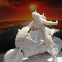 fu motociclista bebé bicicleta ornamento miniatura 3d print model - Mito3D