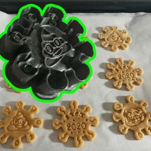 Kahretsin 2020 kurabiye kesici Desen yemek pişirme Noel zencefilli çörek kovid trol Troll Face bok Kaka pislik 3d print model - Mito3D