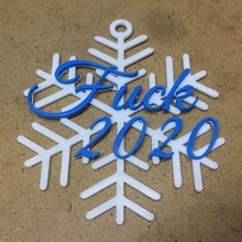 fuck 2020 snowflake xmas christmas ornament fuck2020 3d print model - Mito3D