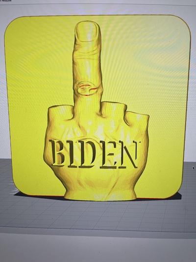 fuck biden trailer hitch cover reese middle finger f 3d print model - Mito3D