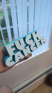 fuck cancer fuck cancer sign stand display gift inspiration  3d print model - Mito3D