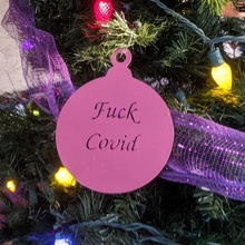 fuck covid christmas ornament sign decoration art holiday 3d print model - Mito3D