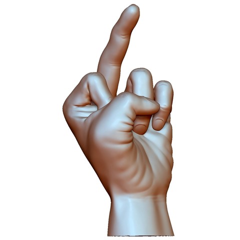 fuck sign hand male middle finger art fu gesture 3D print model - Mito3D