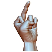 fuck sign hand male middle finger art fu gesture 3d print model - Mito3D